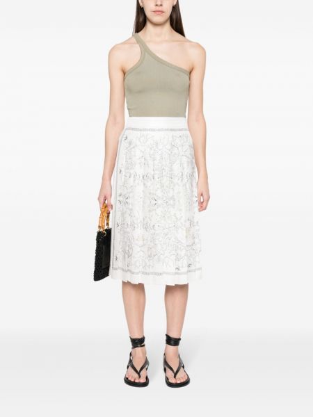 Plisované sukně s potiskem s abstraktním vzorem Fabiana Filippi bílé