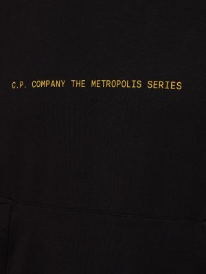 Fleece φούτερ με κουκούλα C.p. Company μαύρο