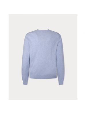 Jedwabny sweter bawełniany Hackett niebieski