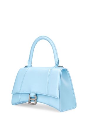 Kožená taška Balenciaga modrá