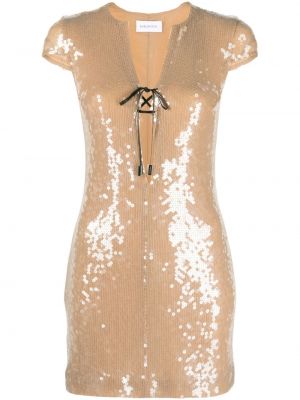 Mini suknele su blizgučiais 16arlington smėlinė