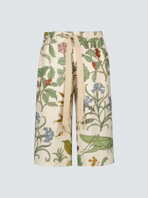 Pantaloni scurți cu model floral cu imagine Loewe bej