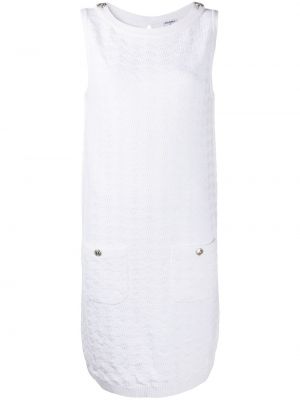 Vestido de tubo ajustado de tejido jacquard Chanel Pre-owned blanco