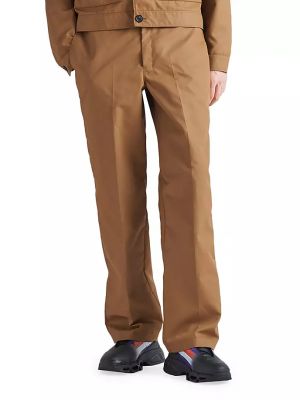 Нейлоновые брюки Prada коричневые