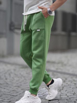 Pantaloni cargo cu buzunare Madmext verde