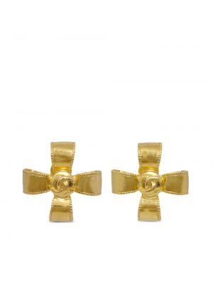 Σκουλαρίκια με φιόγκο Chanel Pre-owned χρυσό