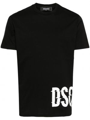 Pamučna majica s printom Dsquared2 crna