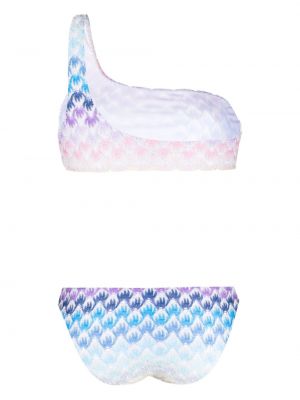 Asymmetrischer bikini mit stickerei Missoni blau