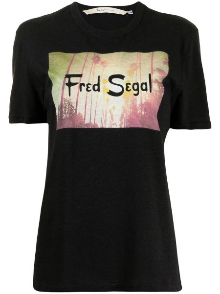 Camiseta con estampado Fred Segal negro