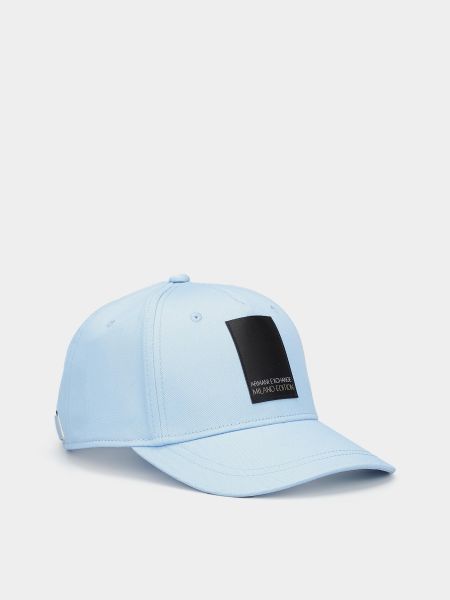 Хлопковая кепка Armani Exchange голубая