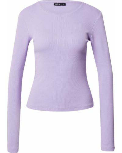 Pletené bavlnené priliehavé tričko s dlhými rukávmi Lmtd - fialová