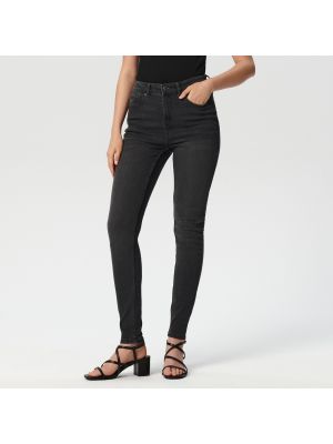 Skinny džíny s vysokým pasem Sinsay šedé