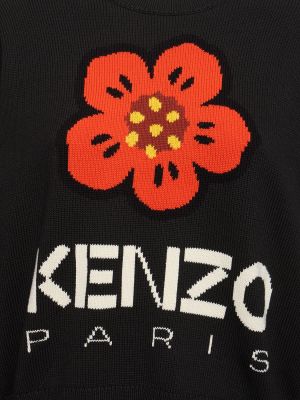 Bombažni pulover Kenzo Paris črna