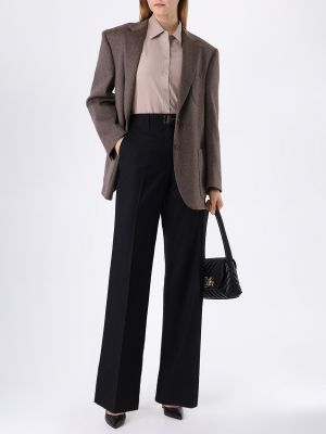 Шерстяные классические брюки Dolce & Gabbana черные