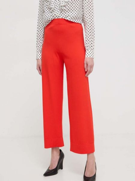 Kalhoty s vysokým pasem Liviana Conti oranžové