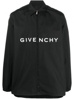 Košulja s patentnim zatvaračem s printom Givenchy crna