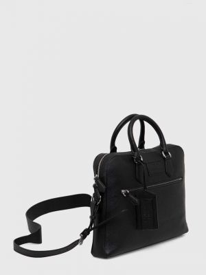Usnjena torba za prenosnik Polo Ralph Lauren črna