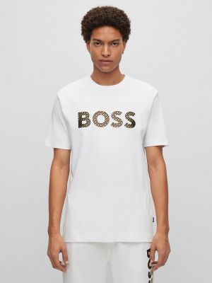 Camiseta de algodón Boss blanco
