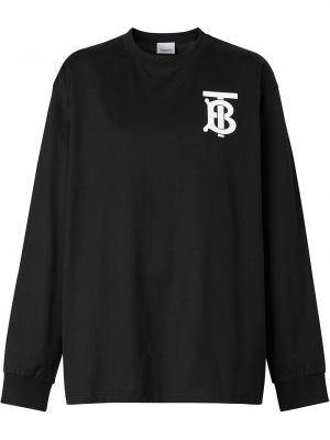 Camiseta de manga larga manga larga Burberry negro