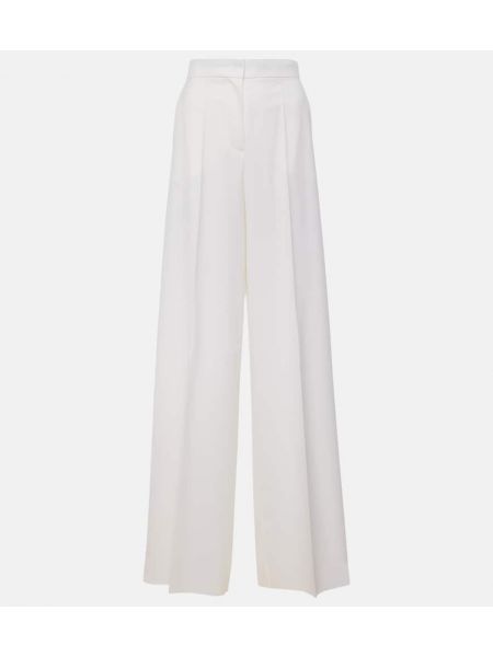 Pantalones de lana bootcut Max Mara blanco