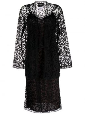 Krajkové šaty Chanel Pre-owned černé