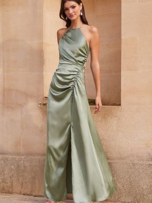 Атласное платье с воротником Lipsy зеленое