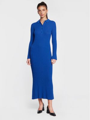 Плетена рокля slim Boss синьо
