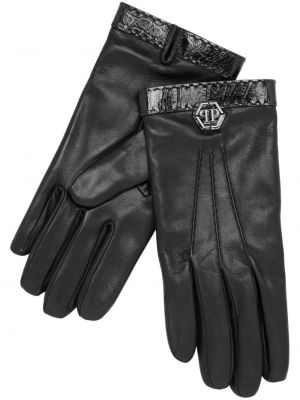 Кожени ръкавици Philipp Plein черно