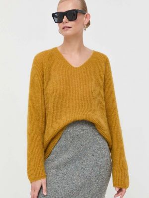 Sweter wełniany Max Mara Leisure żółty