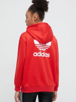 Pulover s kapuco Adidas Originals rdeča