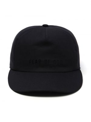 Casquette en coton à imprimé Fear Of God noir