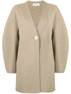 Oversize płaszcz wełniany Enfold, brązowy