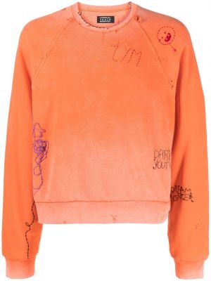 Distressed sweatshirt mit stickerei Liberal Youth Ministry orange