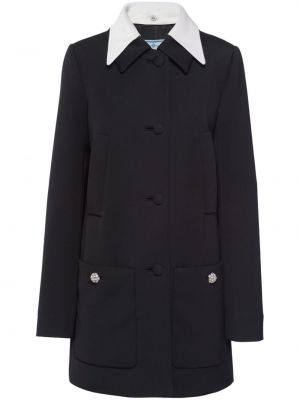 Пухено палто Prada черно