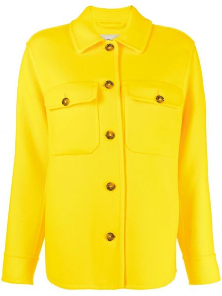 Μάλλινο πουκάμισο Woolrich κίτρινο