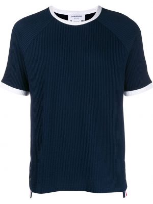 Camiseta a rayas manga corta Thom Browne azul