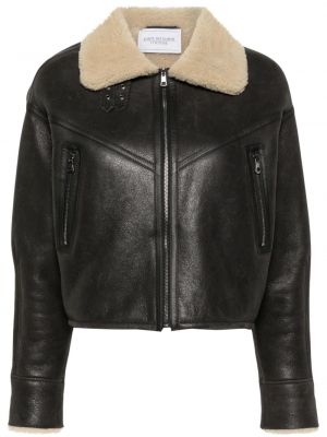 Kožna jakna Forte Dei Marmi Couture crna