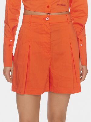 Bavlnené priliehavé šortky Patrizia Pepe oranžová