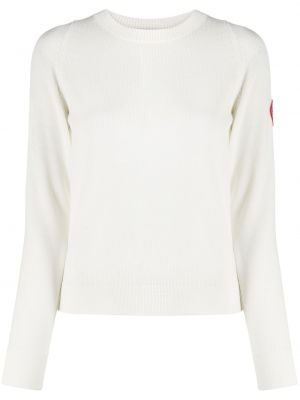 Вълнен пуловер от мерино вълна Canada Goose бяло