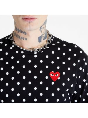 Μακρυμάνικη μπλούζα με μοτίβο καρδιά Comme Des Garçons Play μαύρο