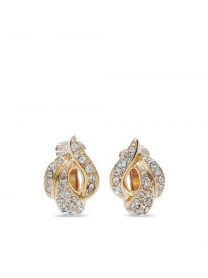 Kolczyki z kryształkami Christian Dior złote
