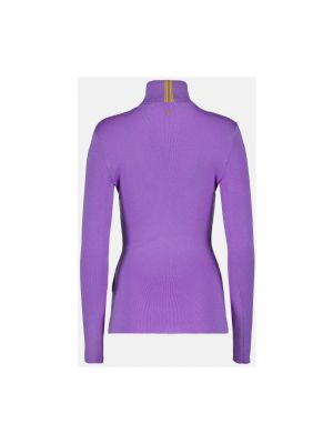 Jersey cuello alto de lana con cuello alto de tela jersey Victoria Beckham violeta