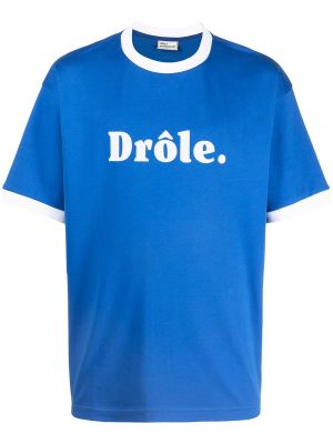 Camiseta con estampado Drôle De Monsieur azul