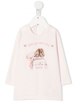 T-shirt con stampa Monnalisa rosa