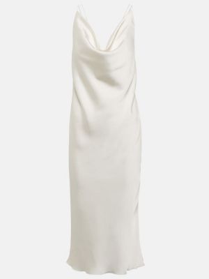 Сатенена миди рокля Rotate Birger Christensen бяло