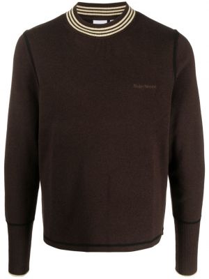 Dzianinowy haftowany sweter wełniany Adidas
