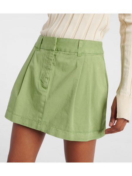 Πλισέ βαμβακερή φούστα mini Stella Mccartney πράσινο