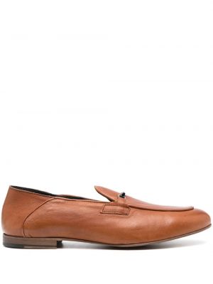 Pantofi loafer din piele Pollini maro