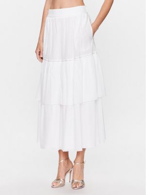 Bílé plisované dlouhá sukně Peserico