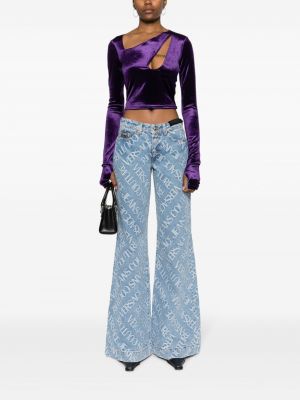 Zvonové džíny s potiskem Versace Jeans Couture modré